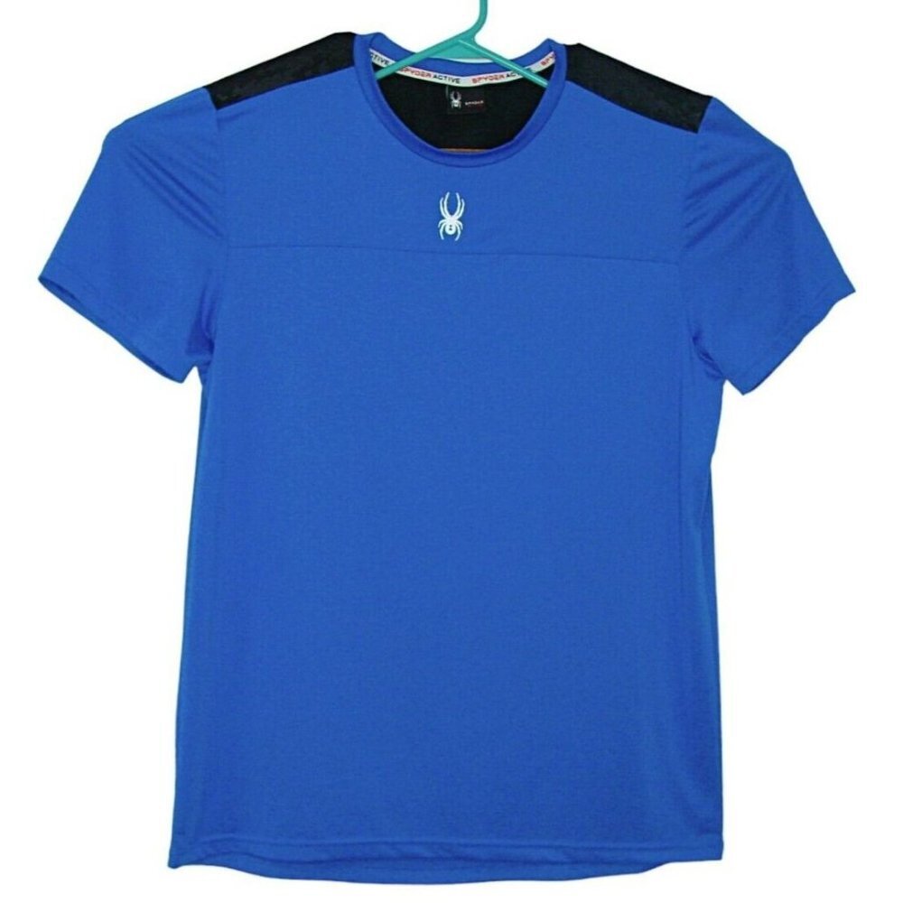 Spyder Active Mens Large PROWEB Moisture Wicking Stretch Short Sleeve Logo Shirt